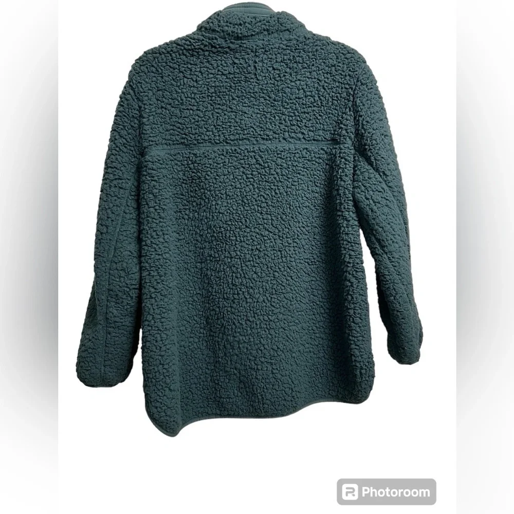 Teal/Green Sherpa pull over size XL half zip Fleece - Picture 2 of 5